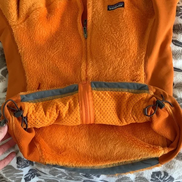 Patagonia orange fleece hooded zip up womens s - Picture 4 of 4